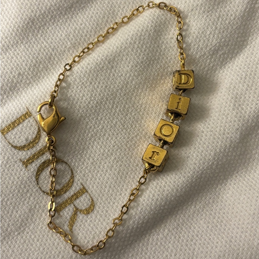 Christian Dior Cubes Bracelet in Gold